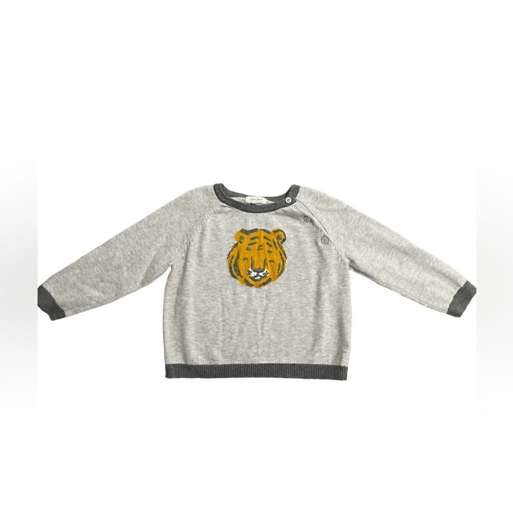 Angel Dear Baby Tiger Gray Yellow Sweater, 18-24 months